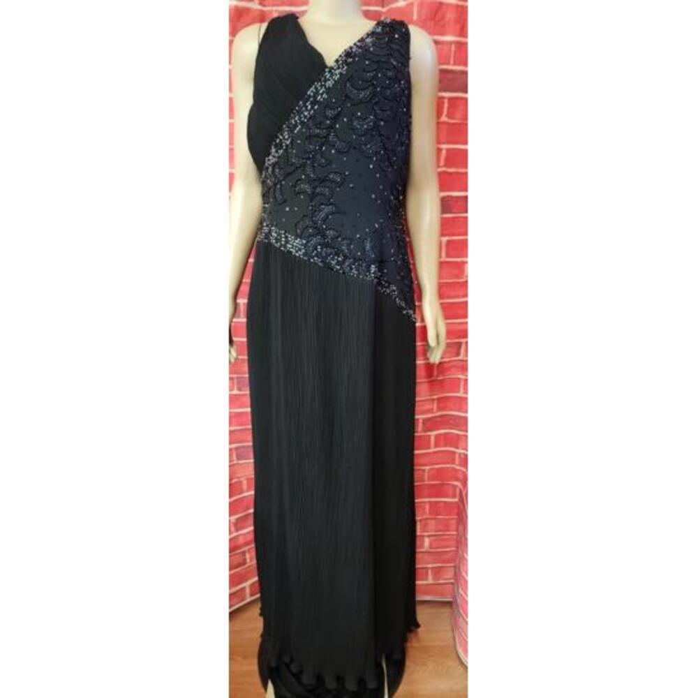 Marsoni By Colors Women's Dress Size 18  Embellished V-Neck Black Formal #11